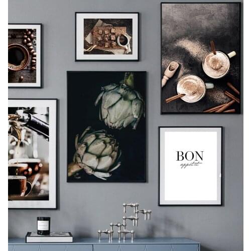 Kitchen Decoration Brownies Canvas Coffee Prints And Posters Blueberry Pie Wall Art for Dessert Lounge Painting Wall Pictures