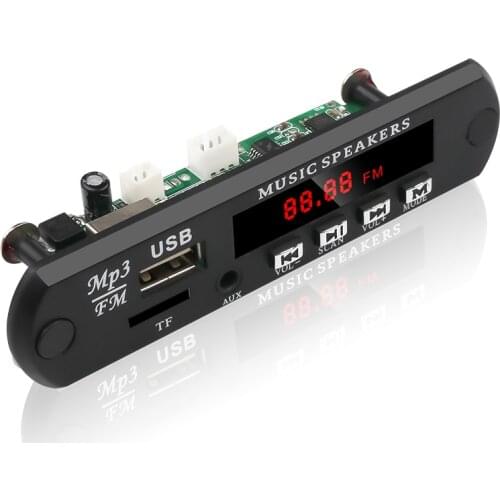 Kebidu MP3 Decoder Audio Board DC 5V 12V Micro USB WMA USB FM AUX 3.5MM TF Radio No Bluetooth With Remote Music Speaker For Car