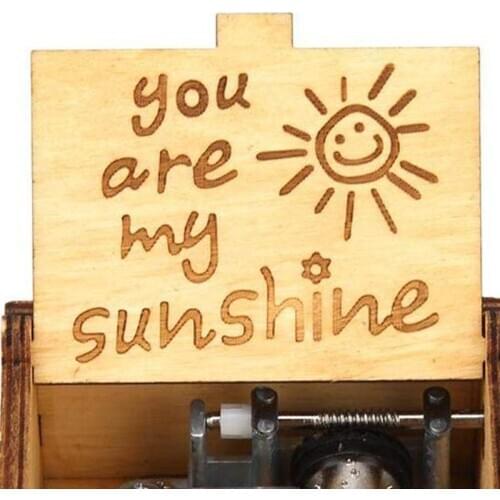 Music Box Hand Crank Engraved Musical Box Personalizable Gift for Daughter U2JC