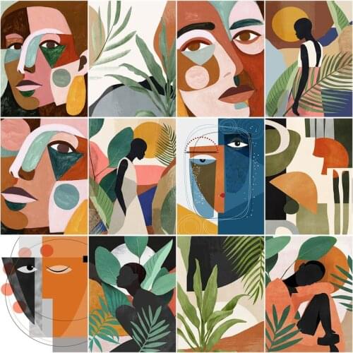 CHENISTORY 60x75cm Frame Painting By Number For Adults Abstract Modern Picture By Numbers Acrylic Paint On Canvas Home Decors