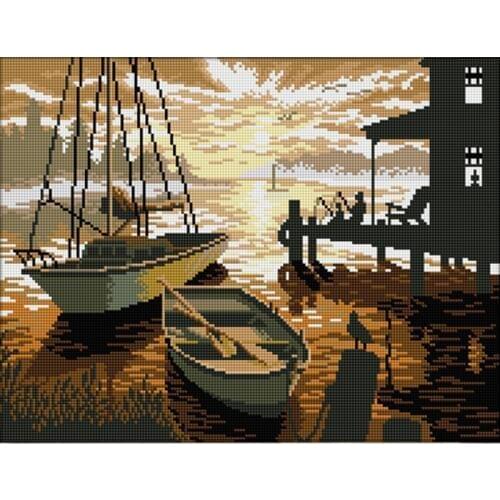 Craft Needlework Diy Handicrafts Sunset Landscape Diamond Painting Beach Painting Diamond Embroidery Square Drill Mosaic Picture