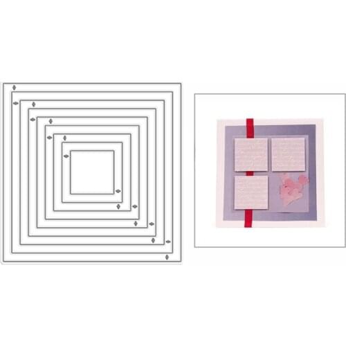 2021 New Layering Nested Frame Squares Metal Cutting Dies for Scrapbooking Decor and Card Making Paper Craft Embossing No Stamps