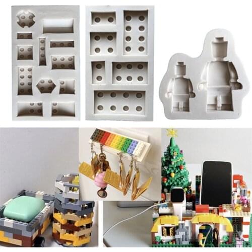 New building blocks silicone mold DIY fondant mousse biscuit mold chocolate jelly dry Pez mold