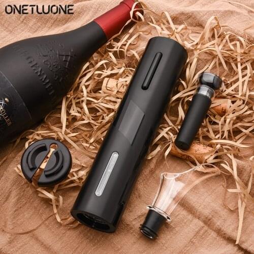 Electric Wine Opener USB Rechargeable Automatic Corkscrew Wine Bottle Opener With Foil Cutter Kichen Accessories