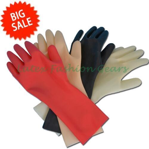 Top quality 100% pure latex gloves sexy unisex black rubber short gloves five finger gloves one size