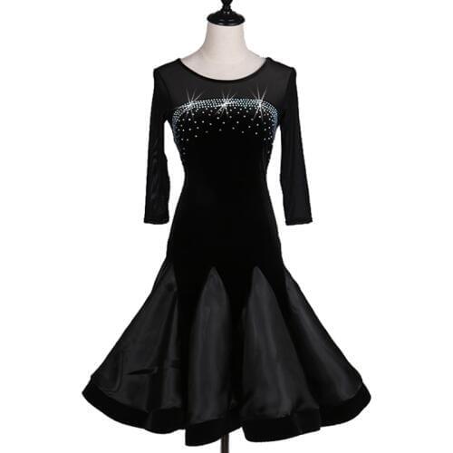 Latin dress for girl latin dance dress for girls children dress for latin dance dancing dress black LQ068