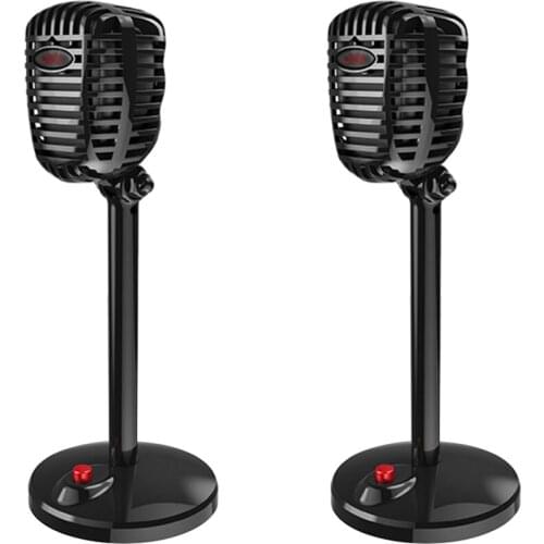 F13 USB/3.5mm Wired Microphone Tabletop Computer Home Gaming Condenser Mic Retro Professional Microphone