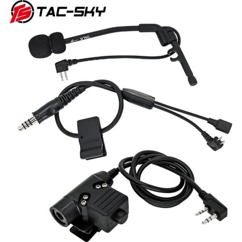 TAC-SKY Y Cable With Comtac Microphone And U94 Ptt For Tactical Noise-Cancelling Earphone IPSC Version Comtac ii iii Earphone