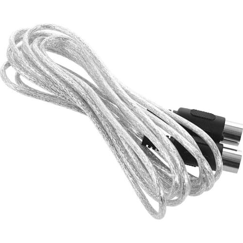 Newest 3 meter 10ft MIDI Extension Cable 5 Pin Plug Male To Male Connector Silver