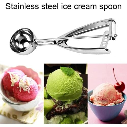 Comfortable Grip 1 Set Useful Cookie Dough Ice Cream Spoon Stainless Steel Ice Ball Spoon Labor-saving for Restaurants