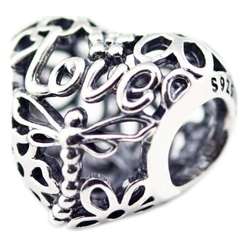 Promise of Spring Heart Beads for Charms Bracelets Women Fine Silver 925 Jewelry DIY Love Life Charm Beads for Jewelry Making