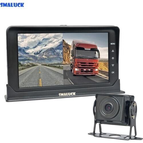 DIYSECUR AHD IPS 1080P 7" Truck DVR Monitor Driving Recorder Dual Lens Front/Rear Recording HD Night Vision Reversing Camera