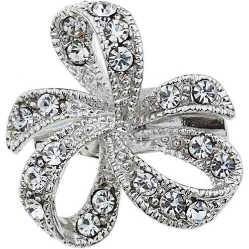 Women Fashion Crystal Rhinestone Bowknot Heart Shape Brooch Pin Party Jewelry Gift