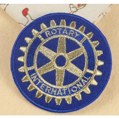 1/2/5pcs Round Institution Club Sign Emblem Badge Embroidered Rotary International Patch Iron Decorative Gear Rings Icon Diy