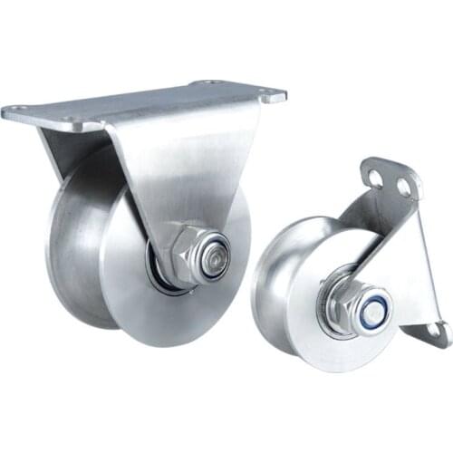 1PC Replacement U-Type Stainless Steel Pulley Block Mute Bearing Groove Sliding Roller Track Wheel Industrial Machine Tool