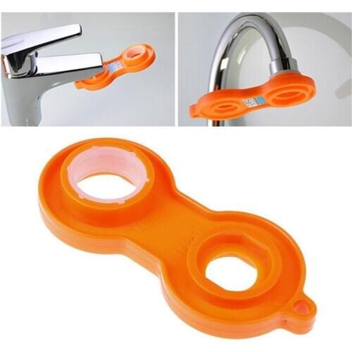 1Pc Water Outlet Universal Wrench Faucet Bubbler Wrench Disassembly Cleaning Tool Four Sides Available Bubbler Yellow Wrench