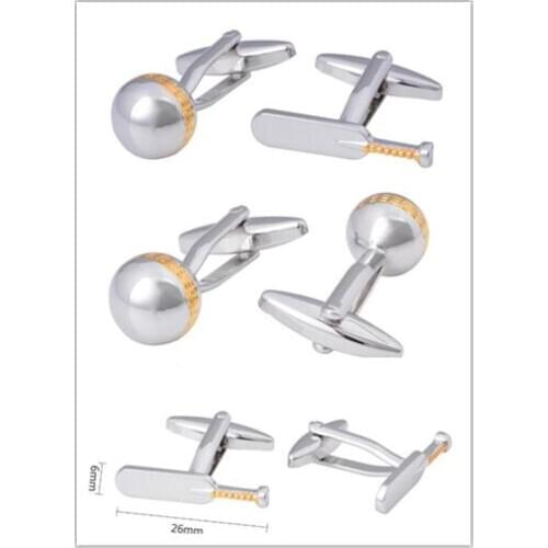 10Pairs/lot Sport 3D Cricket Cufflinks Cricket Bat Cuff Links Shirt Cuff Button Mens Jewelry Gift