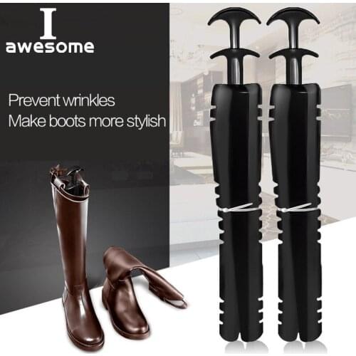 2 Pcs Light Black Practical Rack Support Supporter Long Boots Shaper Stretcher Creative Home Boots Stand Holder Storage Hanger