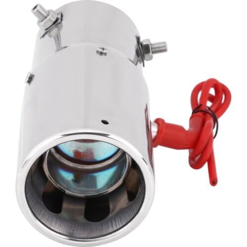 2018 New 30-60mm Universal Straight/Round Stainless Steel Car Red LED Light Tail Exhaust Pipe Flaming Muffler Tip