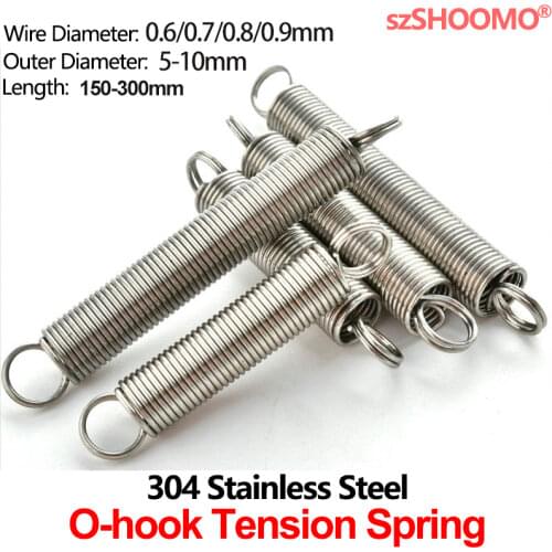 304 Stainless Steel Pullback Tension Cylindroid Helical Coil Small Mini Extension Spring WD 0.6mm 0.7mm 0.8mm
