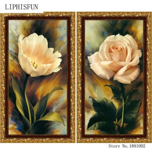 5D Diy Diamond Painting Cross Stitch Flowers Square Resin Rhinestones Embroidery Rose Crafts Home Decor