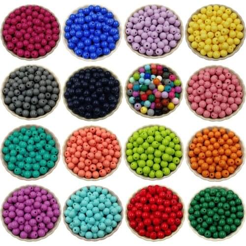 10Mm 50Pcs Acrylic Loose DIY Beads For Jewelry Findings Jewelry making Bracelet Necklace Earrings Colours Fashion Multicolor