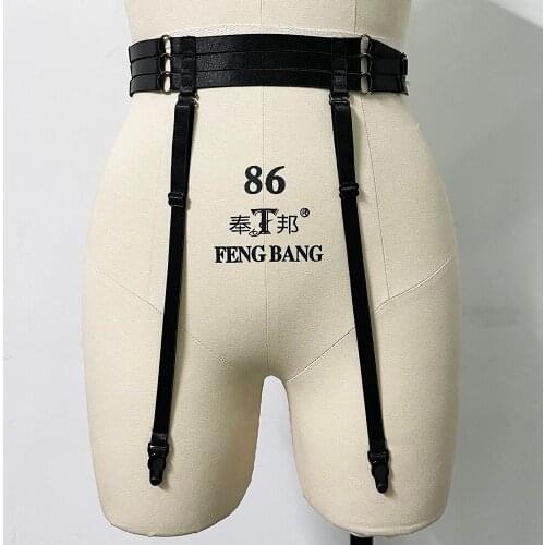 Black Stockings Adjustable Garter Belt Women Pole Dance Sexy Lingerie Goth Body Harness Cage Bondage Leg Sexy Suspender Belt