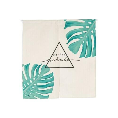 Nordic simple Ins fabric green leaf door curtain home decoration bedroom living room kitchen bar coffee house study entrance