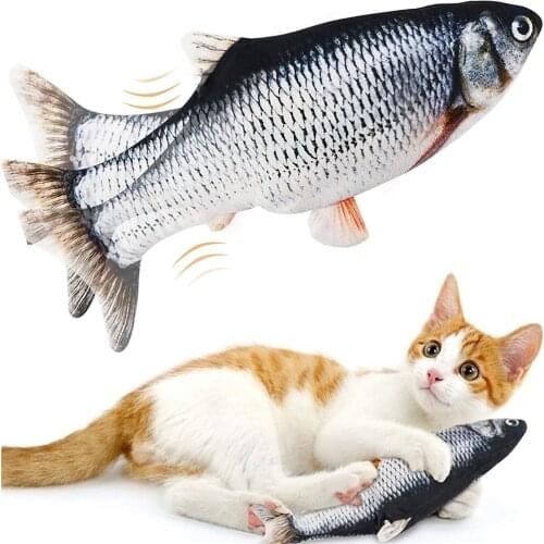 Interactive Cat Toy Electric 3D Simulation Fish Plush Bite-resistant Chew Toys USB Charging Flopping Fish Cat Toy Pet Products