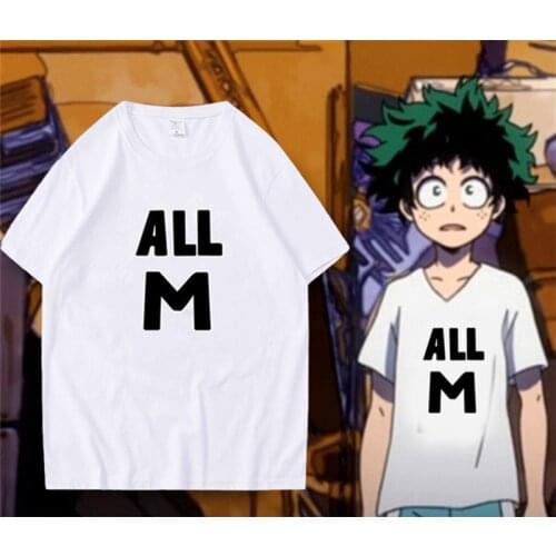 Funny Manga Midoriya Izuku The Same Style Womens T-shirt My Hero Academia Anime Clothes Summer Unisex Oversized Streetwear Tee