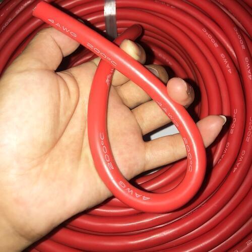Aviation line 4AWG Silicone Rubber Wire 25 Square Soft Flex Silicon Wire Black Red 0.5meter