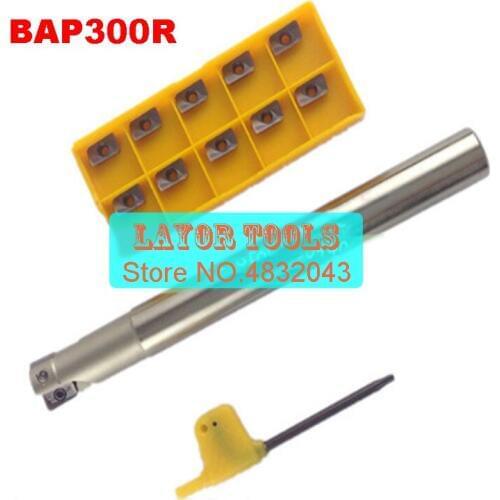 HSS BAP300R milling cutter to send 10PCS APMT1135 carbide insert lathe tool BAP 300R milling tool holder machining center handle