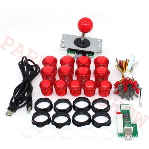 Diy arcade game control board kit 1 Player DIY Arcade Joystick game Kits With 10 LED Arcade Buttons to USB Encoder Kit arcade