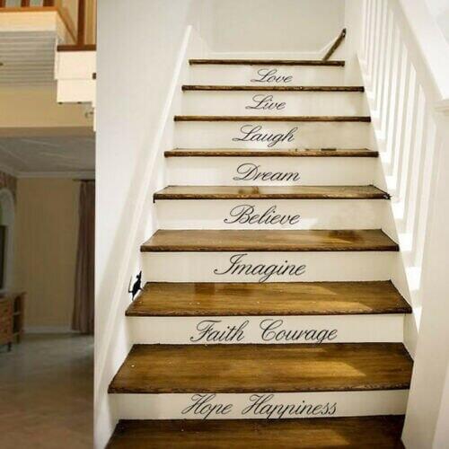 Stairs Decors Wall Art Quote Removable Stickers Vinyl Decals Home Decor US STOCK