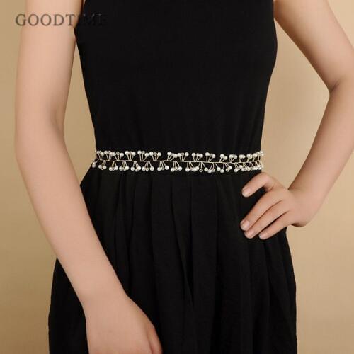 Fashion Wedding Dress Accessories Flowers Applique Sash Belt Headband With Rhinestones And Pearl For Bridal Women Soiree Party