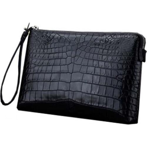 Ourui true crocodile men Hand caught black crocodile leather color men handbags new men clutch bag