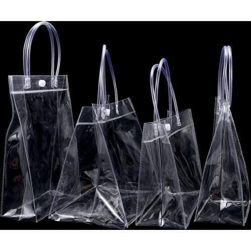 1 Pc New Clear Tote PVC Transparent Shopping Shoulder Handbag Stadium Approved Environmentally Storage Bags 7 Sizes