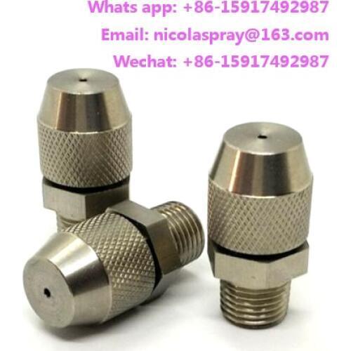 Stainless steel fog spray nozzle for fog cannon,adjustable solid cone atomizing nozzle, humidification dusting water mist nozzle