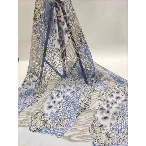 High quality embroidery sequins fabric S-68886 wholesale sequins lace fabric for fashion women clothing