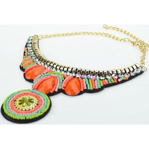 The new womens fashion collar ethnic statement necklace beads choker necklace the first choice of the presents