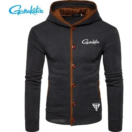 Fishing Clothes 2021 Gamakatsu Autumn Mens Casual Stand-up Collar and Leather Sleeve Jacket Spring Outdoor Sport Fishing Coat