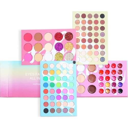 All In One Makeup Palette 4 in1 Color Board Makeup Set Highly Pigmented Eye Shadow Powder Blush Lip Gloss