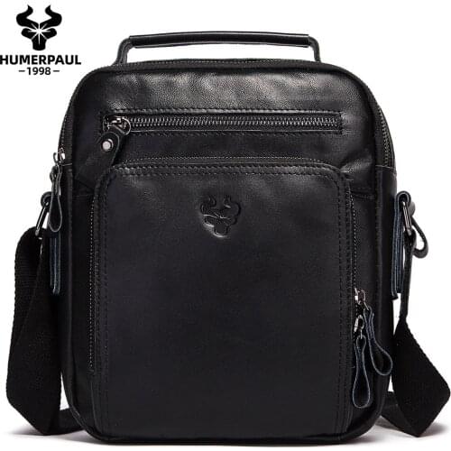 Casual Men Shoulder Bag High Quality Male Crossbody Bags Genuine Cow Leather Handbag Capacity Men Messenger Bags Tote Bag Travel