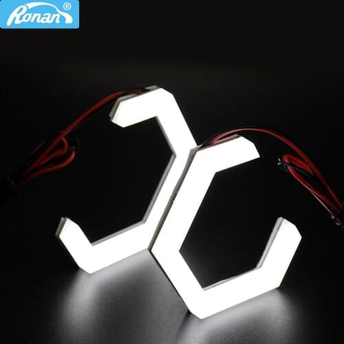 Ronan 86mm pentagon hex halo Ring white angel eyes daytime running light accessories for car retrofit