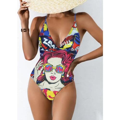 Sexy One Piece swimsuit Women 2020 Deep V Swimwear Ruffle Bathing Suit Backless Swimming Suit Bodysuit Vintage Bikini Brasileño