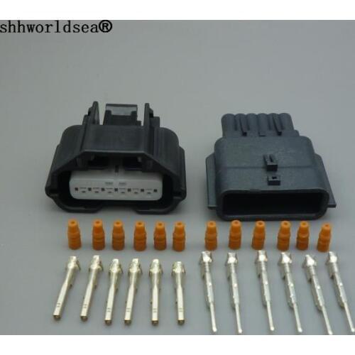 Shhworldsea 1set 6P 6pin 6way female male air flowmeter plug harness connector refit accessories for NISSAN