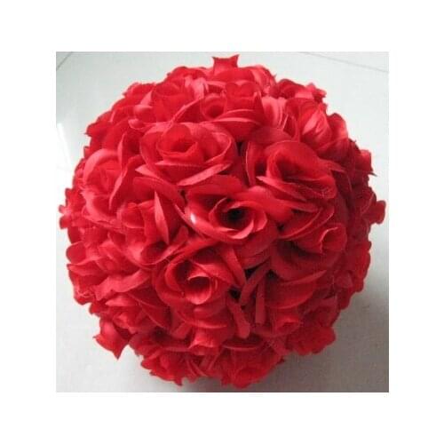 SPR 20cm silk artificial flower ball red weddings decoration,celebration decoration flower ball,party decoration flower ball