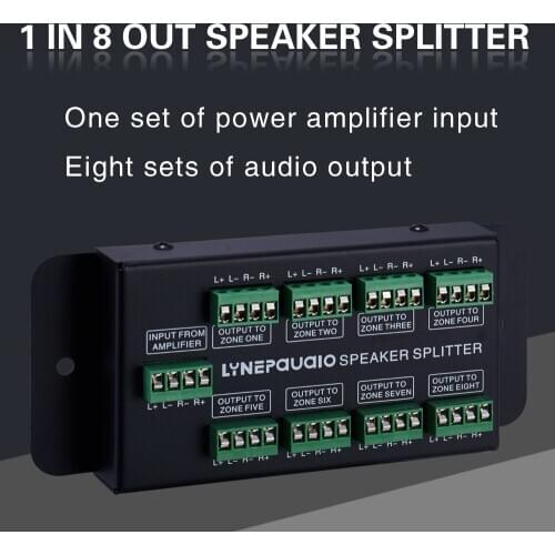1 In 8 Out Amplifier 8 Zone Sound Source Signal Distribution Panel Single Input 300W Per Channel