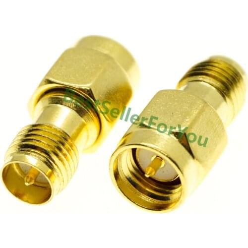 SMA Male Plug To RP-SMA RPSMA Female Jack Straight RF Connector AdapterBrass
