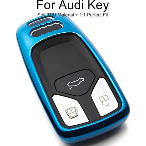 TPU Protection Car Key Cover Case Cap For Audi A4l A4 B9 B7 Avant Q5 Q7 RS3 TT MK1 A3 8P A6 C6 4F Key Chain Ring Fob Accessories